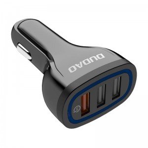 Dudao Auto lādētājs Dudao R7S 3x USB, QC 3.0, 18W (melns)