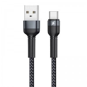 Remax kabelis USB-C Remax Jany Alloy, 1m, 2.4A (melns)
