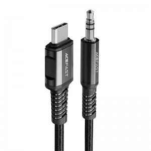 Acefast kabelis USB-C līdz mini ligzdai 3,5mm Acefast C1-08 1.2m (melns)