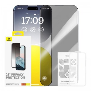 Baseus Diamond Privacy Protection Tempered Glass Защитное Стекло для Apple iPhone 15 Pro