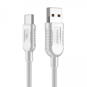 Vipfan USB uz USB-C kabelis Vipfan X04, 5A, 1.2m (balts)