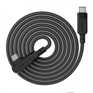 Acefast kabelis USB-C līdz USB-C Acefast C5-03 leņķa, 100W, 2m (melns)