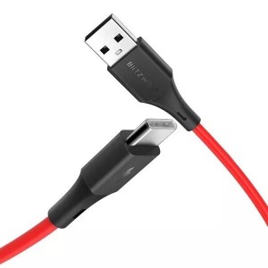 Blitzwolf USB-C kabelis BlitzWolf BW-TC15 3A 1.8m (sarkans)