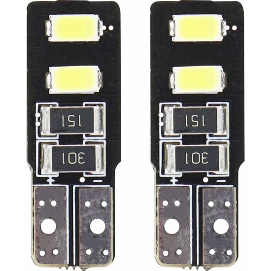 Amio LED CANBUS 4SMD 5730 T10 (W5W) Balts