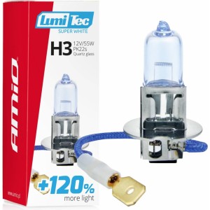 Амио Галогенная лампа H3 12V 55W LumiTec Super White +120%