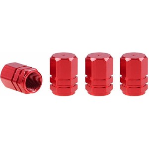 Amio Aluminium valve cap red 4 pcs