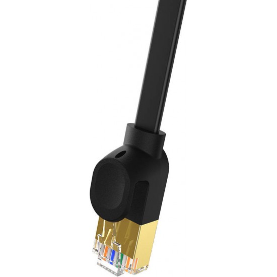 Baseus Cat 7 UTP Ethernet RJ45 kabelis plakans 0,5m melns