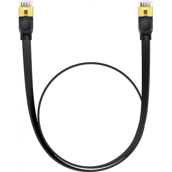 Baseus Cat 7 UTP Ethernet RJ45 kabelis plakans 0,5m melns