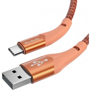 Mcdodo USB uz USB-C Mcdodo Magnificence CA-7962 LED kabelis, 1m (oranžs)