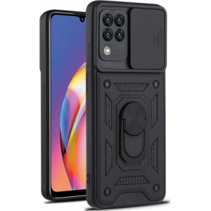 Alogy Stand Ring Armor case with camera cover for Galaxy A22 / M22 4G black
