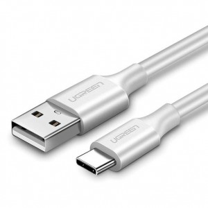 Datu, uzlādes kabelis USB uz USB-C, 2A, QC3.0, 25cm, UGREEN US287, 60119, balts
