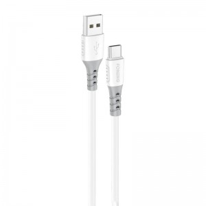 Foneng X66 USB uz USB-C kabelis, 20W, 3A, 1m (balts)