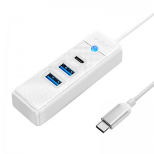 Orico Hub adapteris USB-C līdz 2x USB 3.0 + USB-C, 5 Gbps, 0.15m (balts)