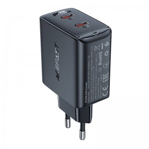 Acefast Настенное зарядное устройство Acefast A49 2x USB-C, 35 Вт PD (черный)