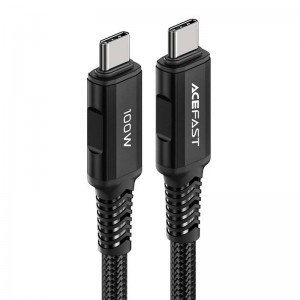 Acefast kabelis USB-C līdz USB-C Acefast C4-03, 100W, 2m (melns)