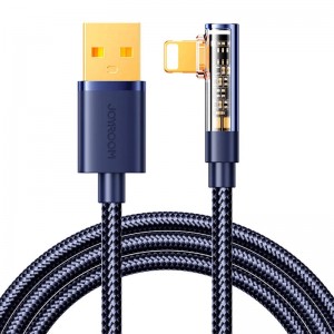 Joyroom leņķa kabelis uz USB-A / Lightning / 1.2m Joyroom S-UL012A6 (zils)