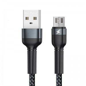 Remax kabelis USB Micro Remax Jany Alloy, 1m, 2.4A (melns)