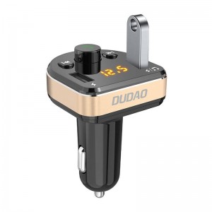 Dudao Auto lādētājs Dudao R2Pro, 3-in-1, 2x USB, raidītājs FM Bluetooth (melns)
