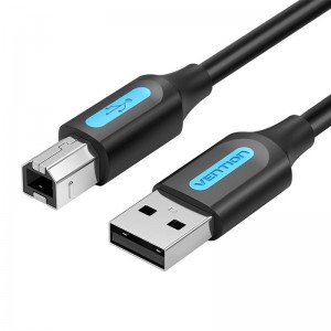 Вентиционный кабель USB 2.0 A to B Vention COQBG 1,5 м (черный)