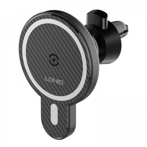 Ldnio Car Mount ,MA20 ar induktīvo lādētāju 15W un metāla gredzenu (Black)