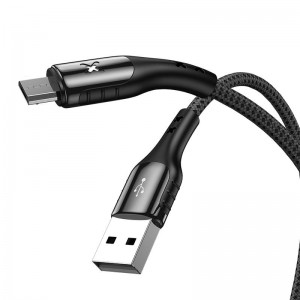 Vipfan USB uz Micro USB kabelis Vipfan Krāsains X13, 3A, 1.2m (melns)