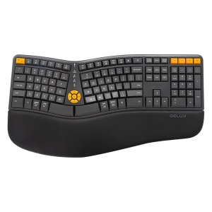 Delux vadu ergonomiska tastatūra Delux GM905DB pelēka/oranža