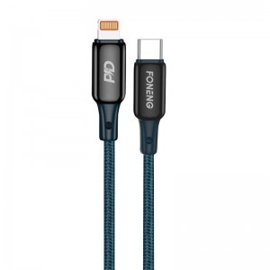 Foneng USB-C kabelis Lightning Foneng X87, 30W, 1.2m (zils)