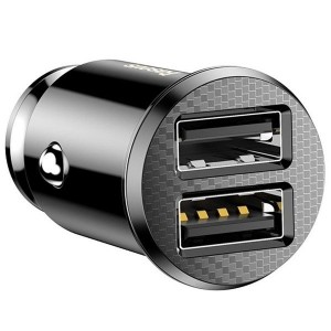 Baseus Auto lādētājs BASEUS GRAIN 2x USB 5V 3.1A melns