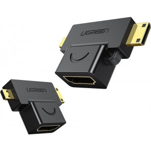 Ugreen 20144 HDMI Type A (ligzda) uz mini HDMI (spraudnis) / micro HDMI (spraudnis) adapteris ar 4K Atbalstu