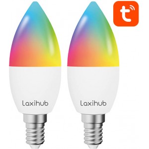 Laxihub viedā LED spuldze Laxihub LAE14S (2 iepakojums) WiFi Bluetooth Tuya