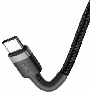 Baseus Cafule PD2.0 60W zibspuldzes uzlāde USB C tipa kabelim (20V 3A) 2m pelēks+melns