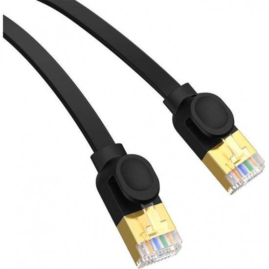 Baseus Cat 7 UTP Ethernet RJ45 kabelis plakans 1,5m melns