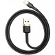 Baseus Cafule kabelis izturīgs neilona kabelis USB / Lightning QC3.0 2.4A 1M melnais zelts (CALKLF-BV1)