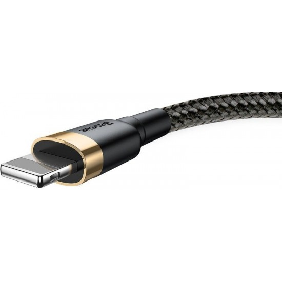 Baseus Cafule kabelis izturīgs neilona kabelis USB / Lightning QC3.0 2.4A 1M melnais zelts (CALKLF-BV1)