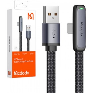 Mcdodo USB uz USB-C kabelis Mcdodo CA-3340 6A 90 grādi 1.2m