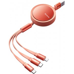Mcdodo kabelis USB Mcdodo CA-7252 3in1 ievelkams 1,2m (oranžs)