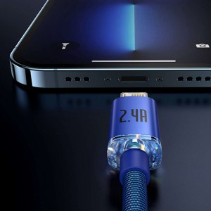 Baseus Crystal Shine cable USB to Lightning, 2.4A, 1.2m (blue)