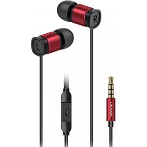Usams Headphones EP-46 jack 3.5 mm red/red 1.2m HSEP4602