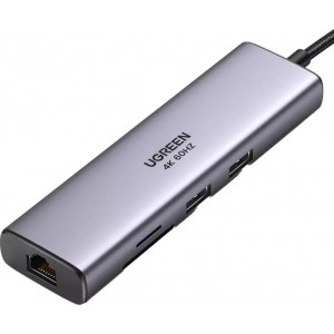 Ugreen Adapter Hub UGREEN, USB_C do 2x USB 3.0, HDMI, RJ45, SD/TF