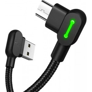 Mcdodo CA-5280 LED angled USB to Micro USB cable, 1.2m (black)