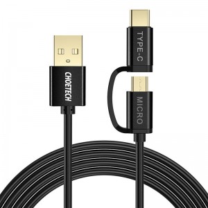 USB-кабель Choetech 2 в 1 Choetech USB-C / Micro USB, (черный)