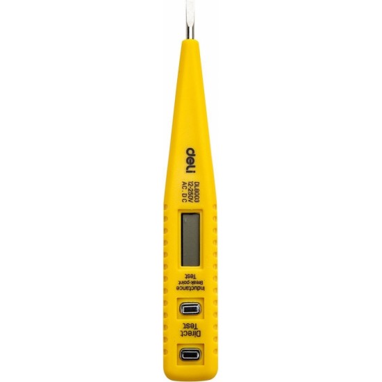 Тестер напряжения Deli Tools 12-250 В Deli Tools EDL8003 (желтый)