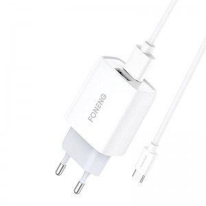 Быстрое зарядное устройство Foneng 2x USB EU30 + кабель USB Type C