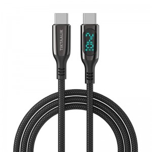 Tiktaalik kabelis USB-C līdz USB-C TIKTAALIK PD 240W, 1.5m (melns)