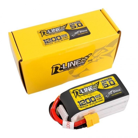 Tattu Battery Tattu R-Line 5.0 1200mAh 22.2V 150C 6S1P XT60