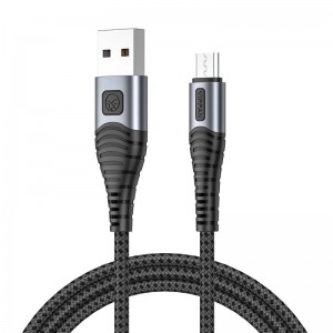 Vipfan USB uz Micro USB kabelis Vipfan X10, 3A, 1.2m, pīts (melns)
