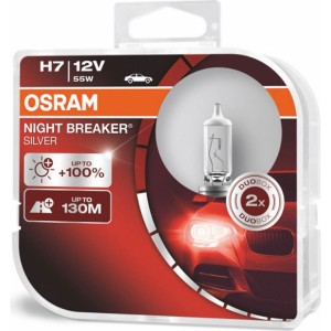 Галогенные лампы Osram Osram H7 12V NIGHT BREAKER SILVER +100% /2 шт