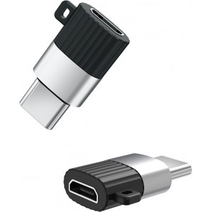XO NB149-A Vada Adapteris - Konverteris no Micro USB uz USB-C Melna