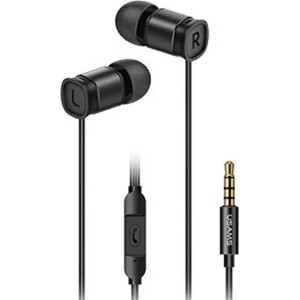 Usams Headphones EP-46 jack 3.5 mm black/black 1.2m HSEP4601