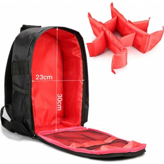 Alogy Waterproof backpack Alogy bag for camera photographic equipment and accessories capacious Black and red